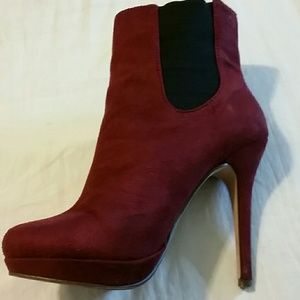 Suede Booties- Wine